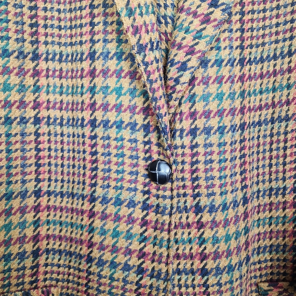 Vintage Basic Editions Houndstooth Woven Wool Ble… - image 4